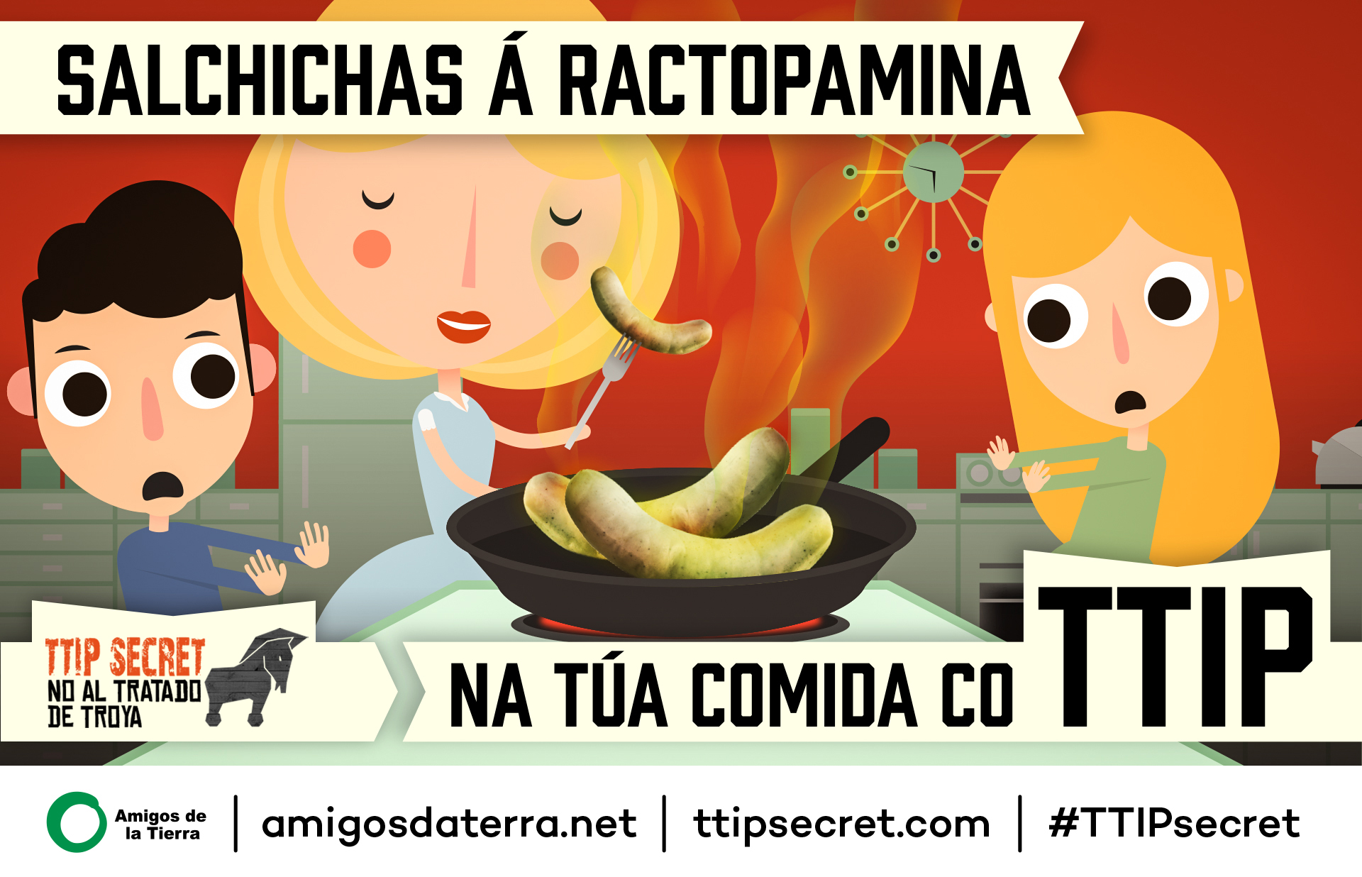 TTIP Postcard - Sausages CaptionGalician-Galego